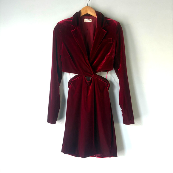 Nicholas Gabriela Blazer Dress in Maroon Size 6 - Picture 6 of 11